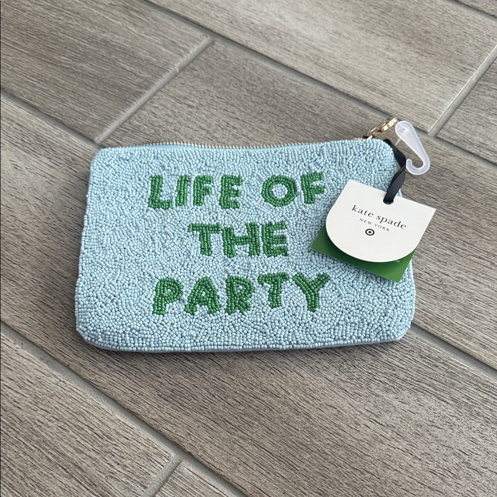 Kate Spade x Target Life of the Party Beaded Pouch in Blue and Green